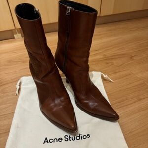 Acne Studios Brown Rose Embossed Boots